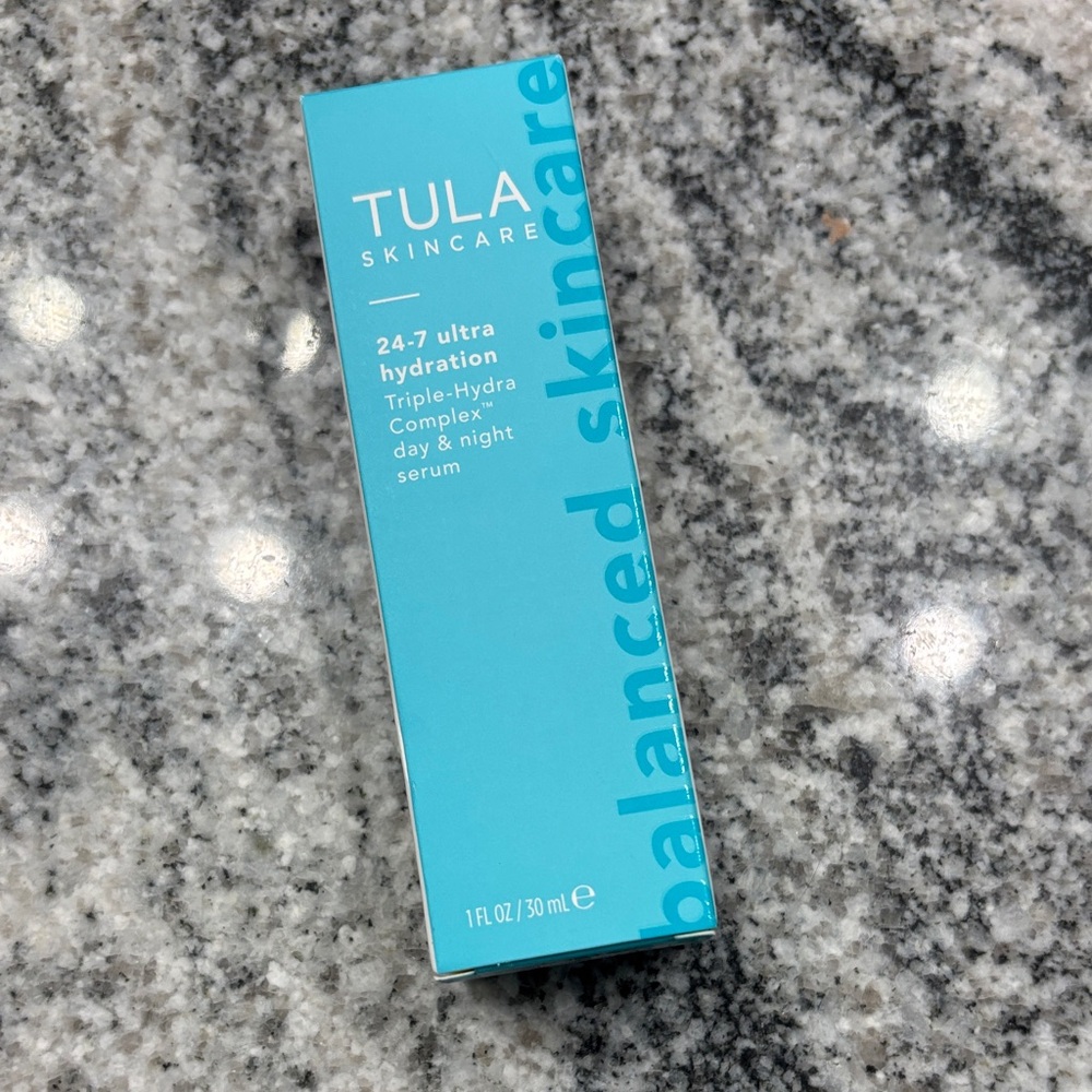 Tula Skincare Hydration Serum in Blue Packaging